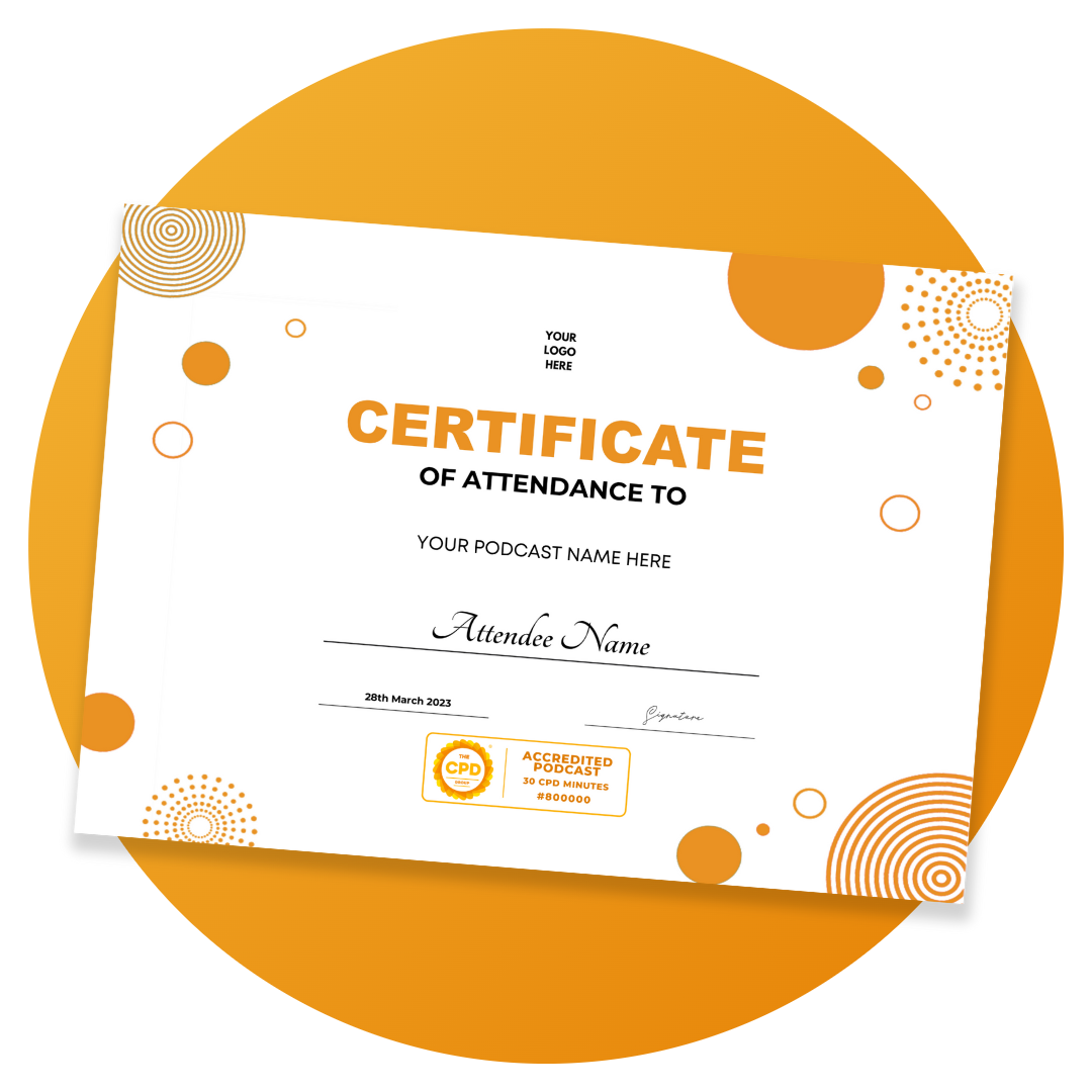CPD Accredited Podcast listener certificate