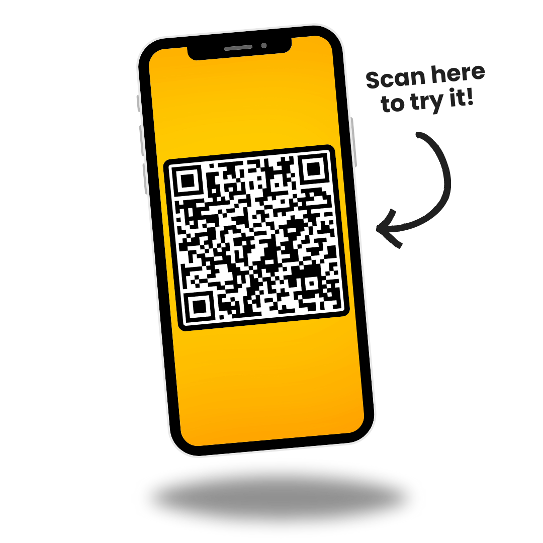 Person holding up QR Code on phone
